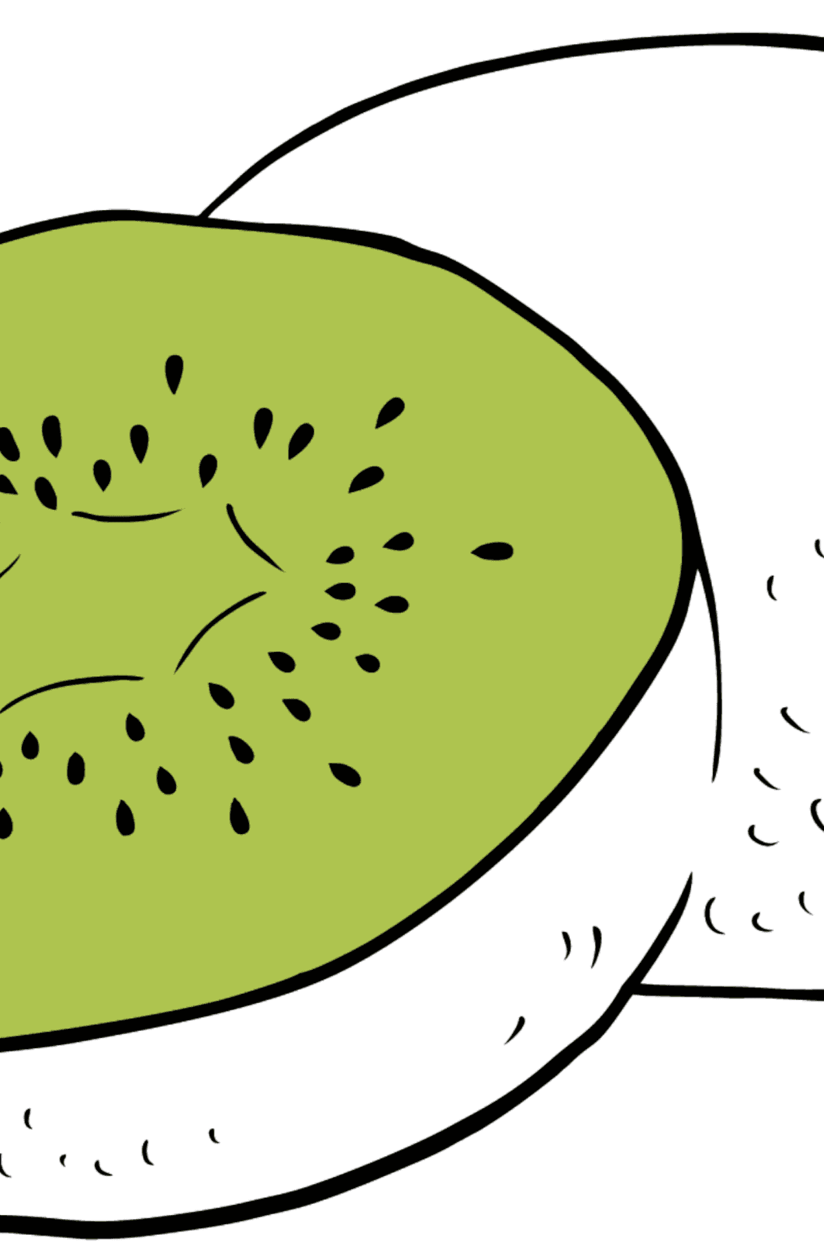 Kiwi coloring page - Coloring by Symbols for Kids