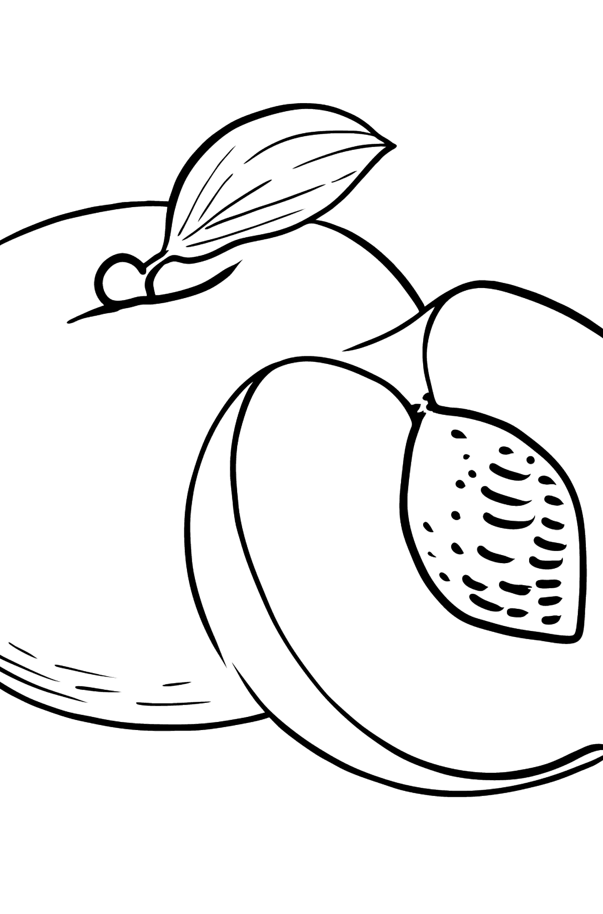 Розмальовка персика для малюків - Розмальовки для дітей