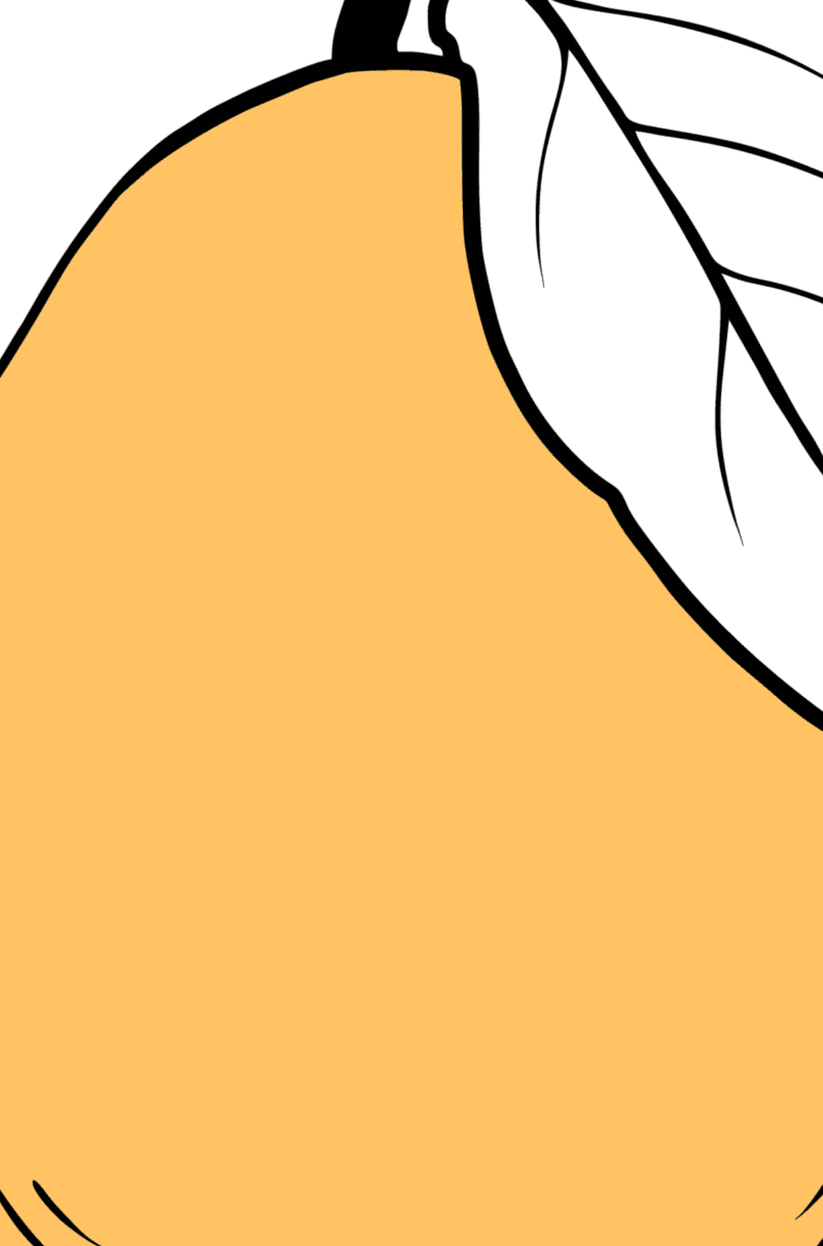 Boyama sayfası armutlar - Harflerle Boyama çocuklar için