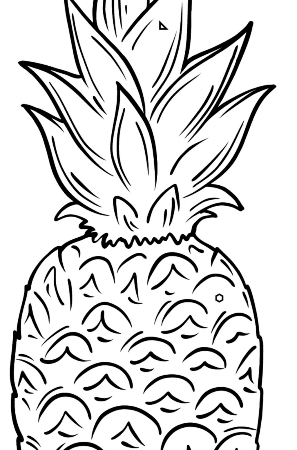 Pineapple coloring page for kids ♥ Online and Print for Free!