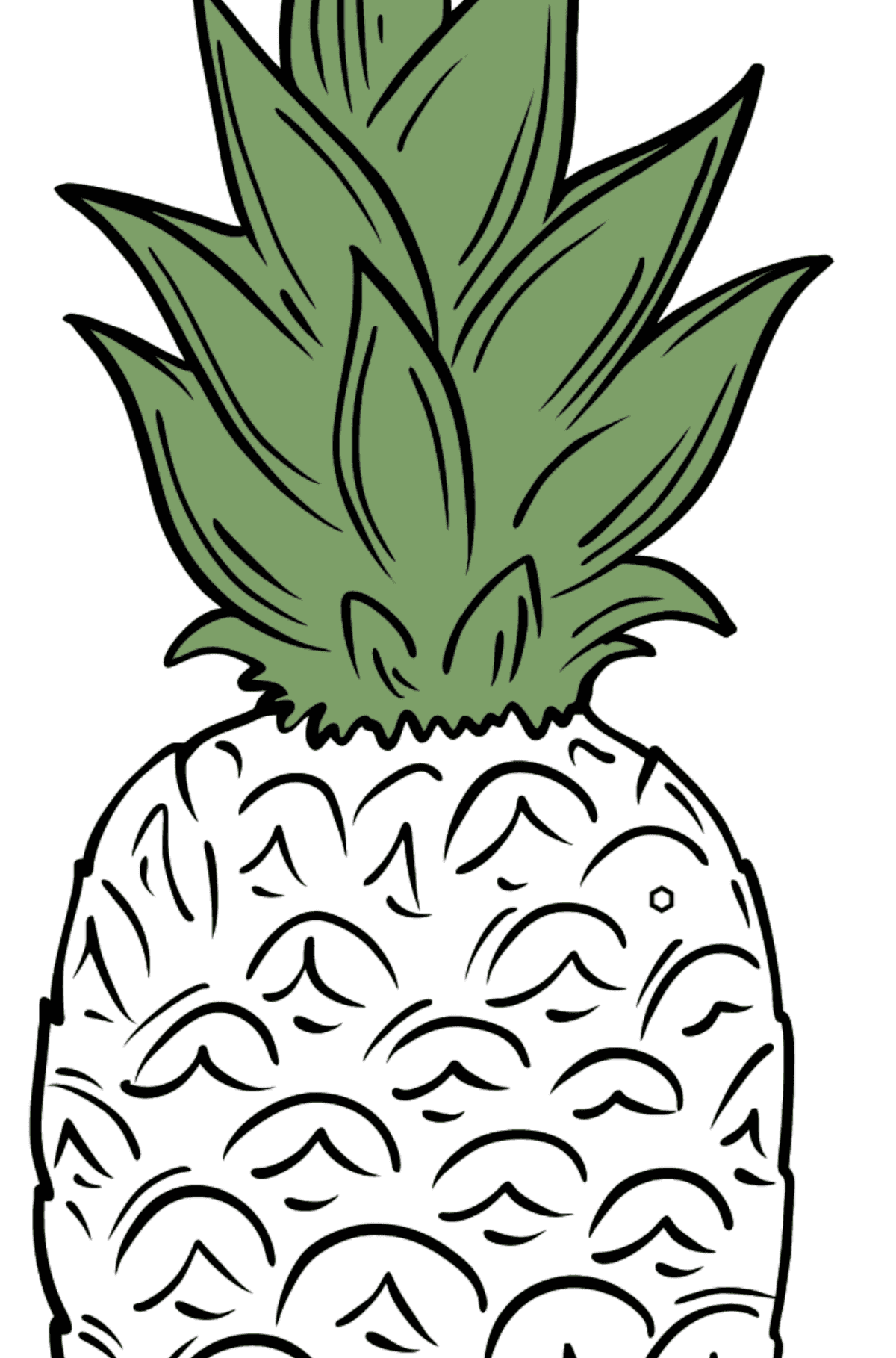 Pineapple coloring page - Coloring by Geometric Shapes for Kids