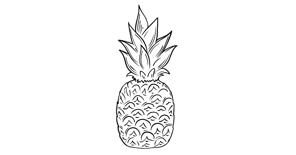 Ananas Ausmalbild ♥ Drucken und online!