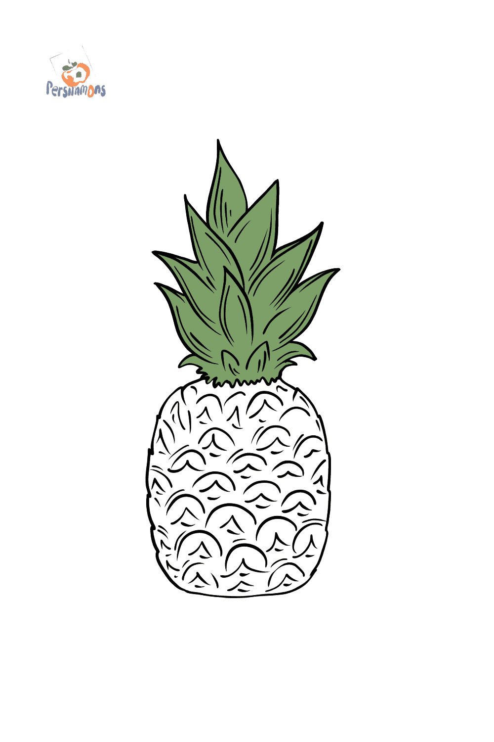 Ananas Ausmalbild für Kinder - Kostenlos Drucken und Online!