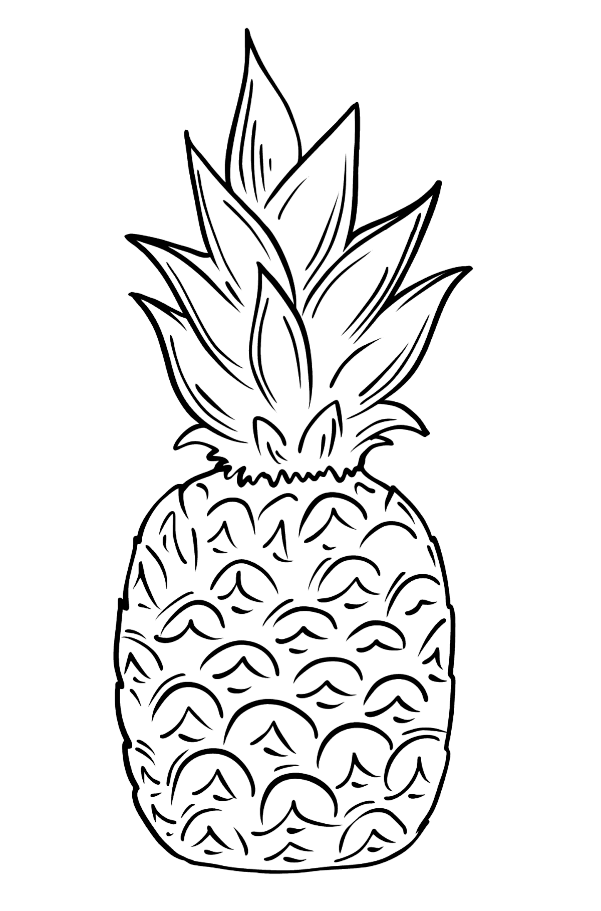Розмальовка ананас для дітей - Розмальовки для дітей