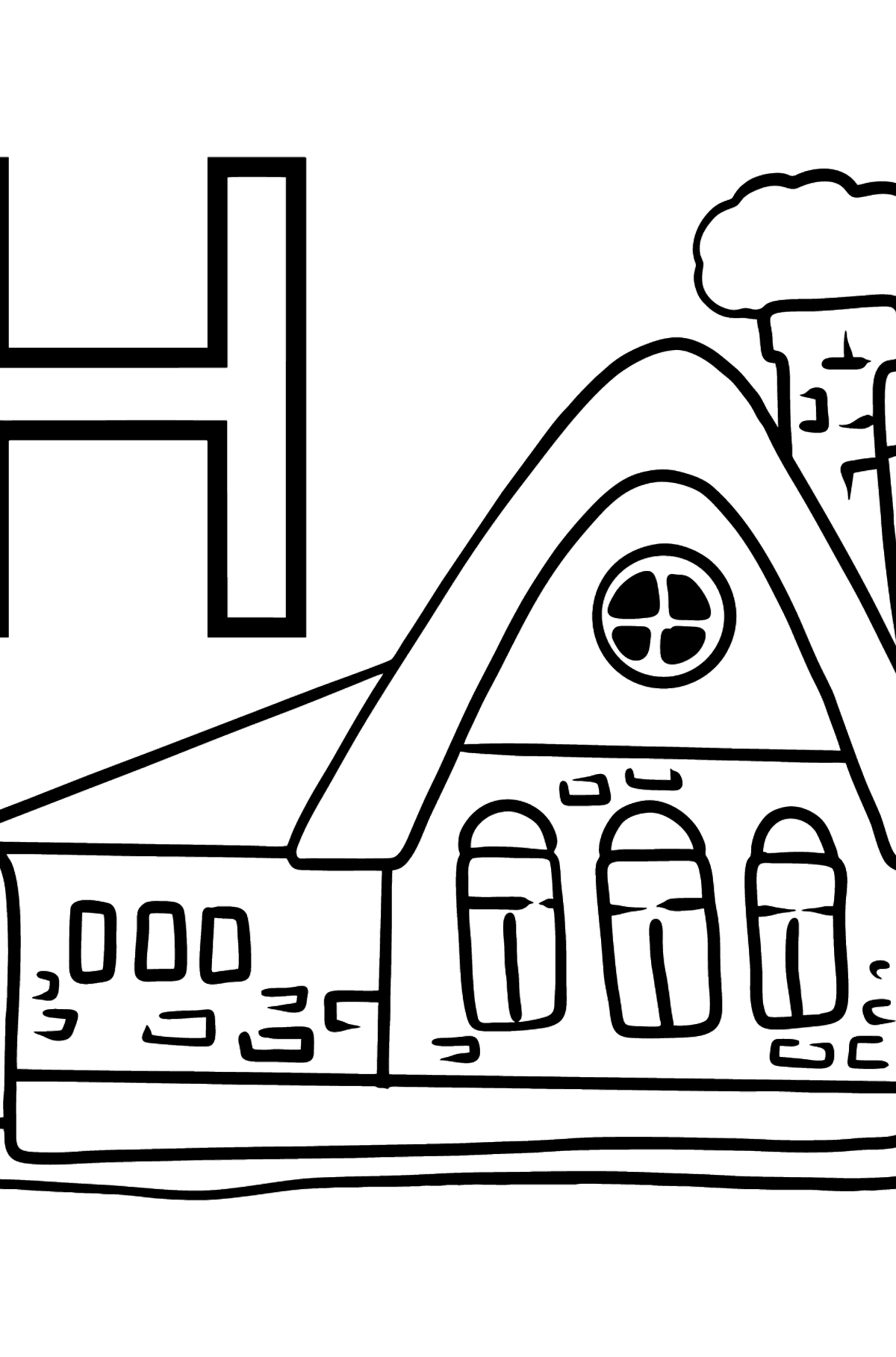 German Letter H coloring pages - HAUS - Coloring Pages for Kids