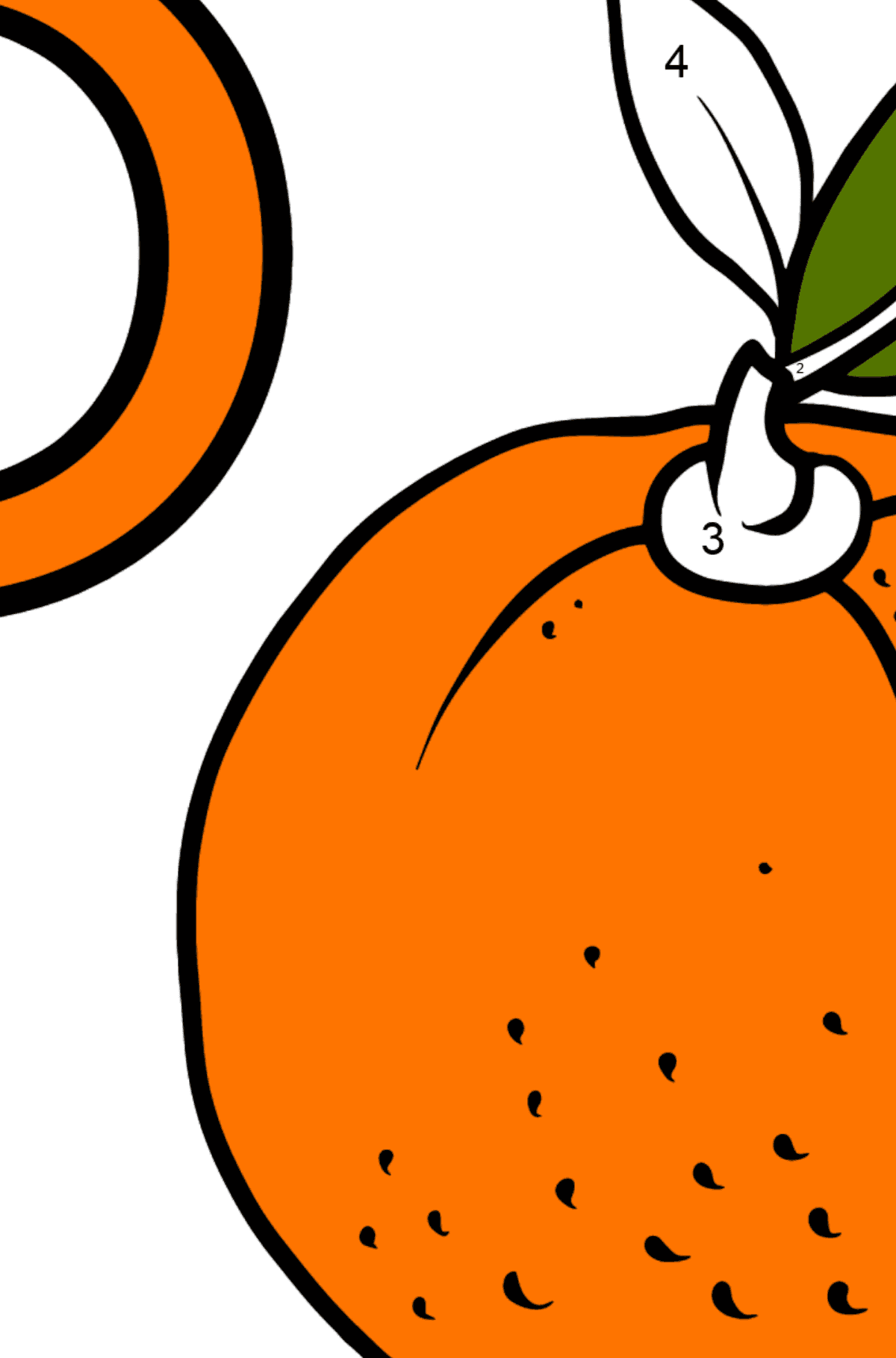 German Letter O coloring pages - ORANGE - Coloring by Numbers for Kids