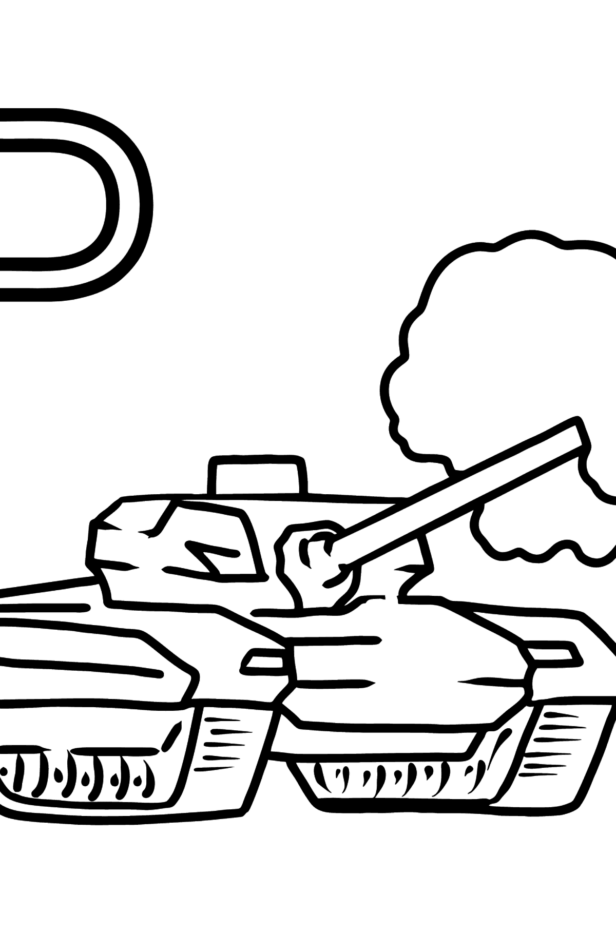 German Letter P coloring pages - PANZER - Coloring Pages for Kids