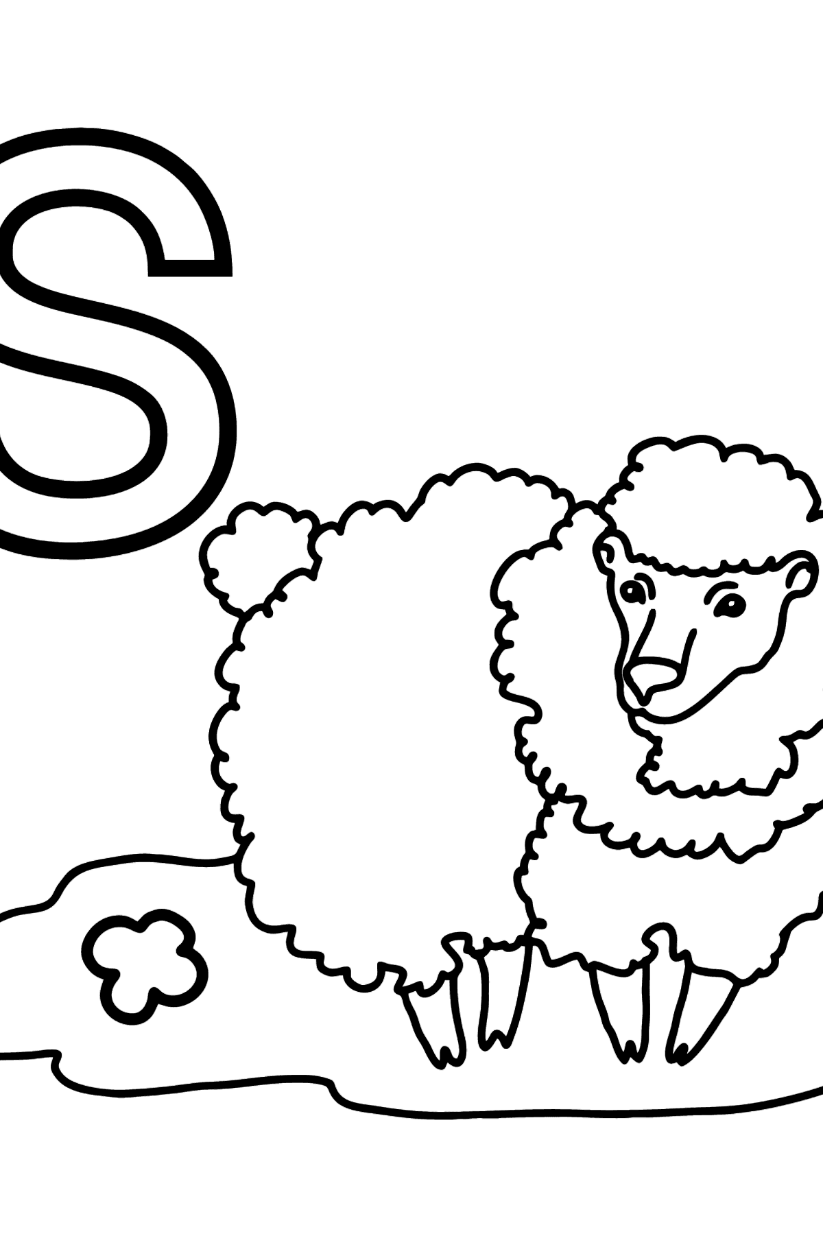 German Letter S coloring pages - SCHAF - Coloring Pages for Kids
