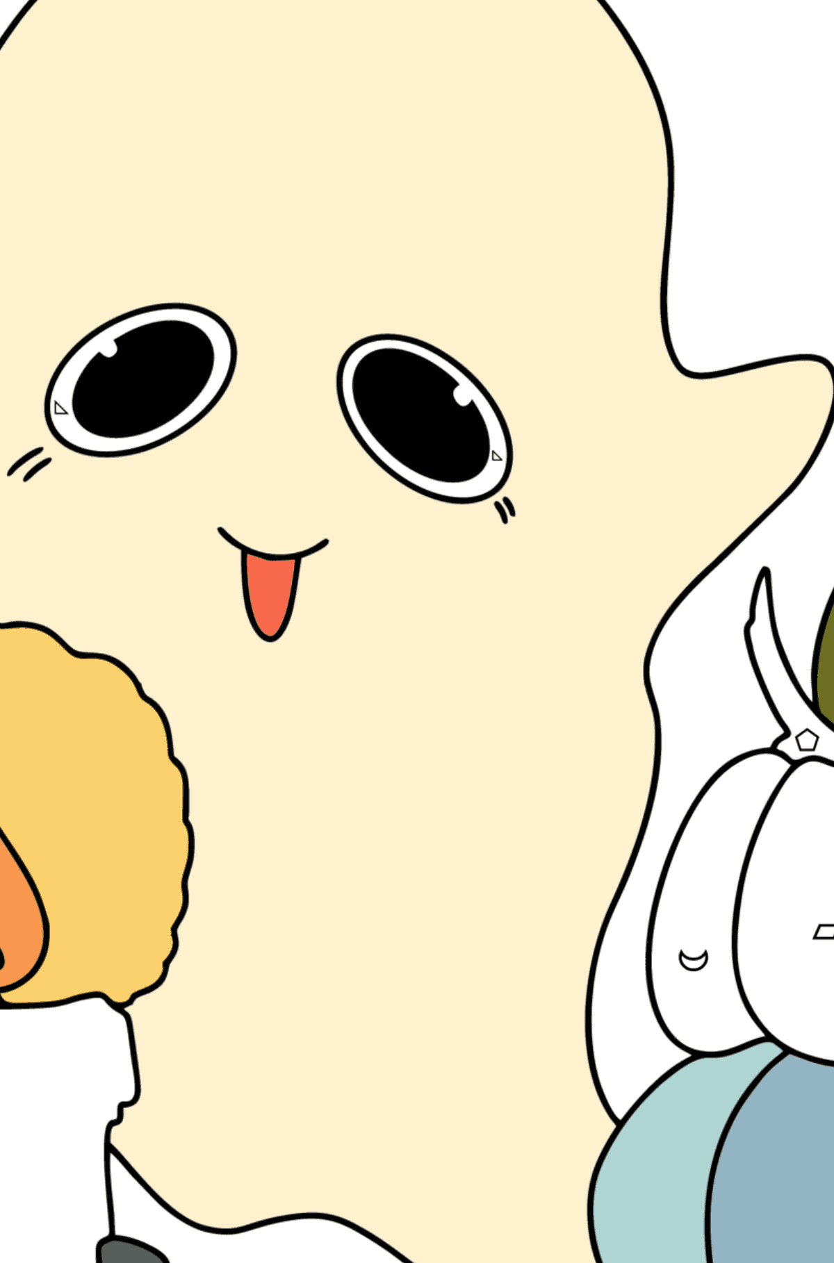 Раскраска Привидение - Картинка высокого качества для Детей