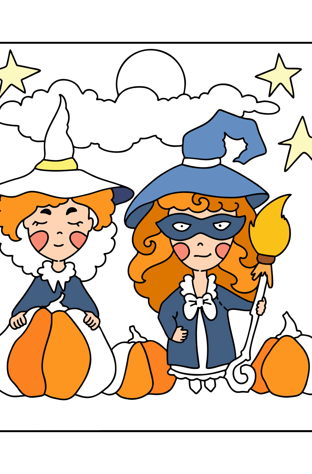 Halloween kids сolouring page - Coloring Pages for Kids