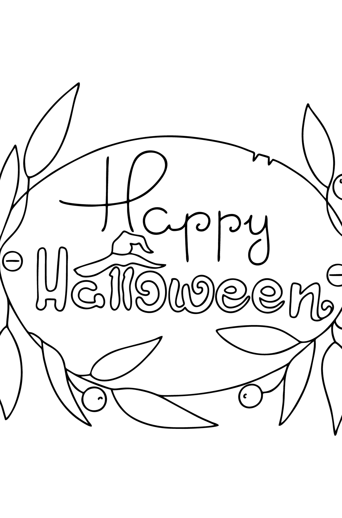 Halloween belettering kleurplaat - kleurplaten voor kinderen