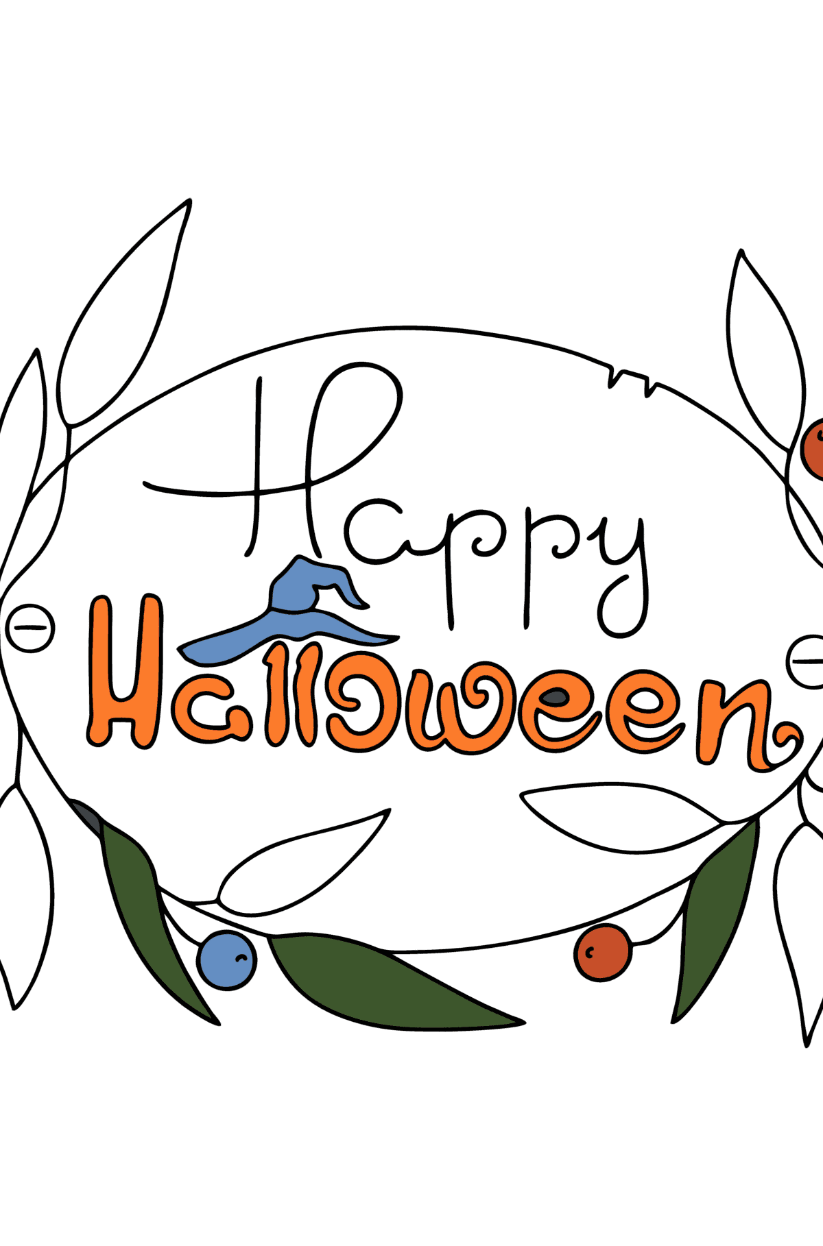 Halloween lettering сoloring page - Coloring Pages for Kids