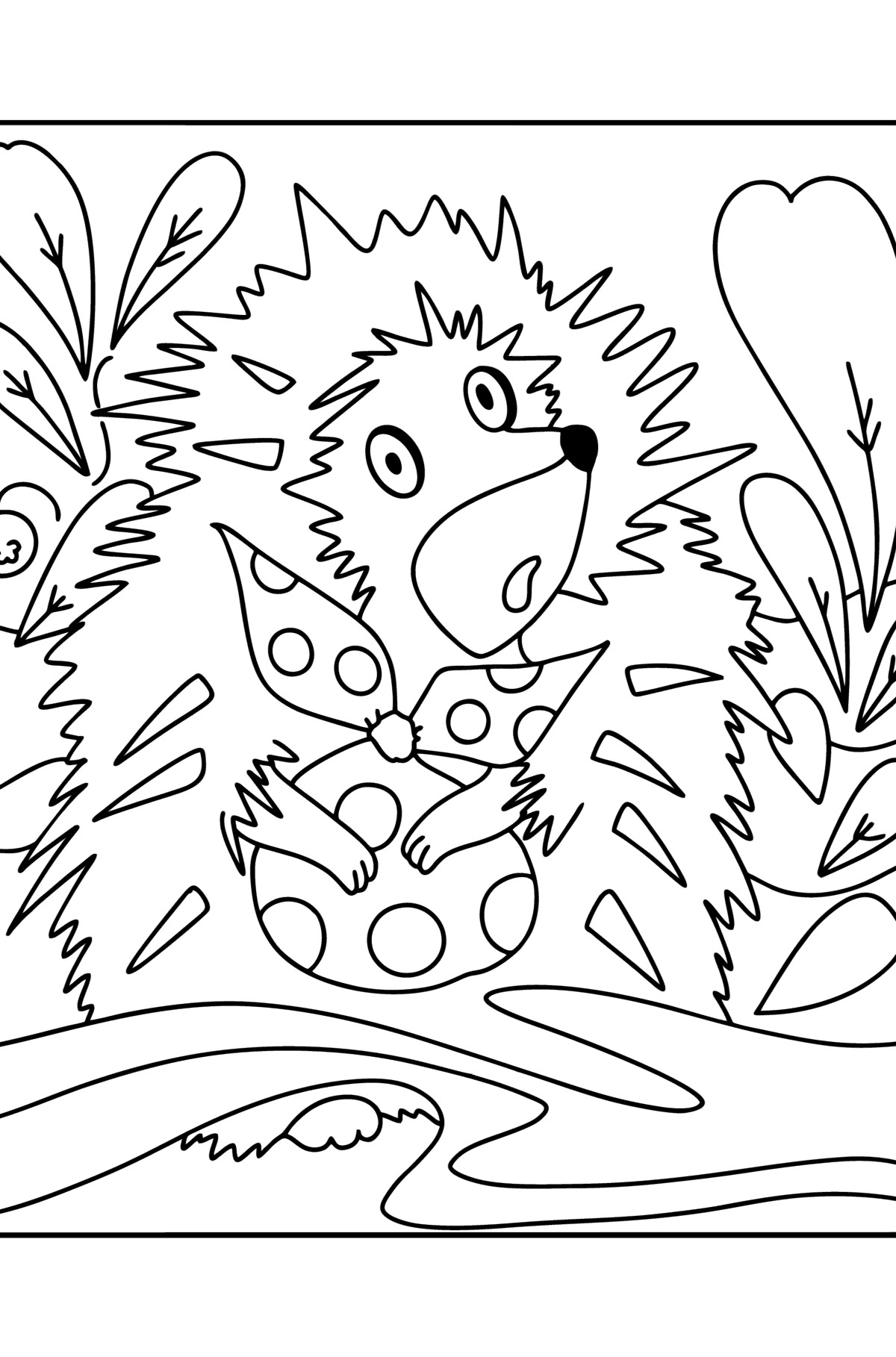 Cartoon hedgehog сoloring page - Coloring Pages for Kids