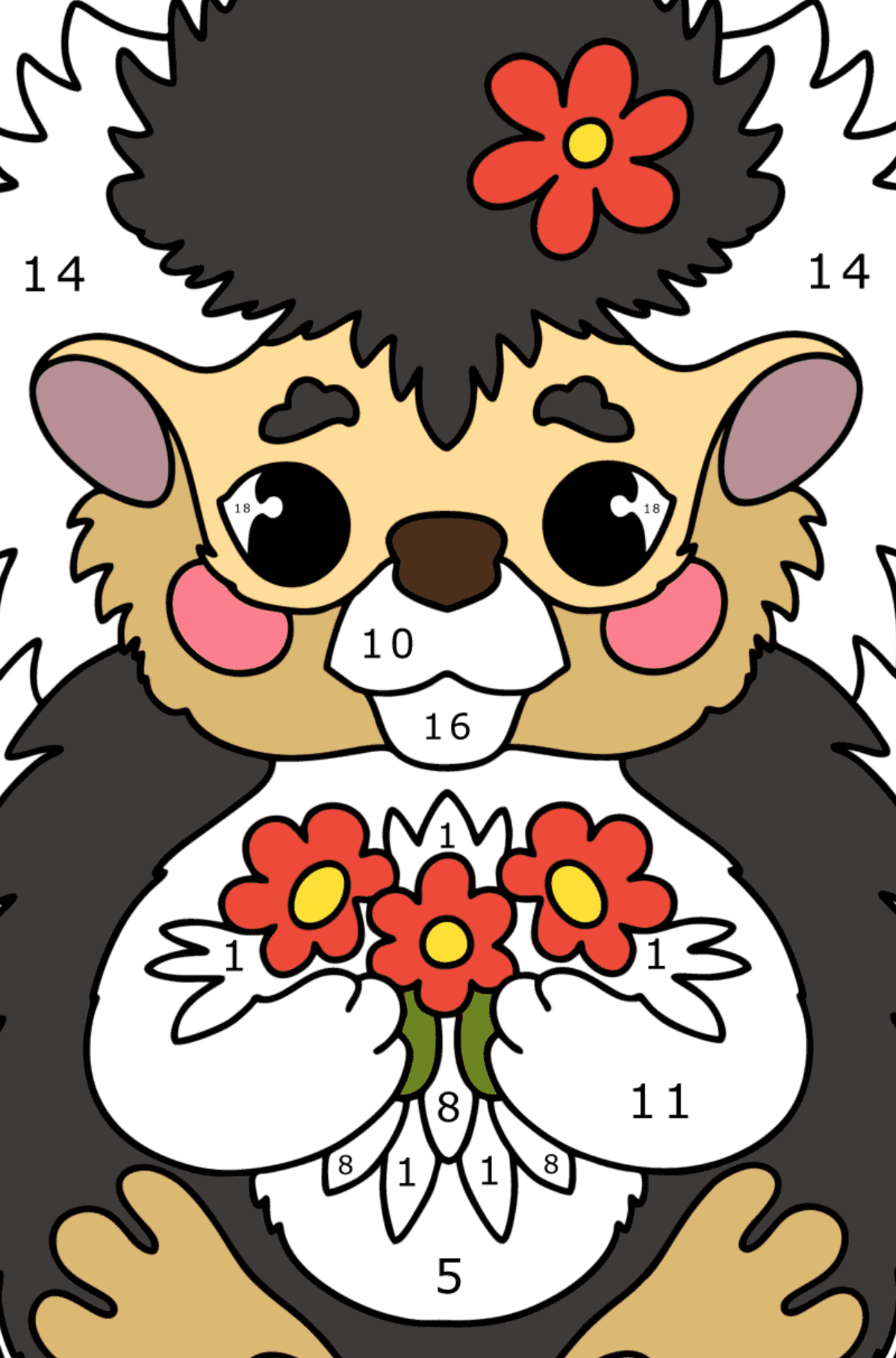 Раскраска Сказочный ежик - По Номерам для Детей