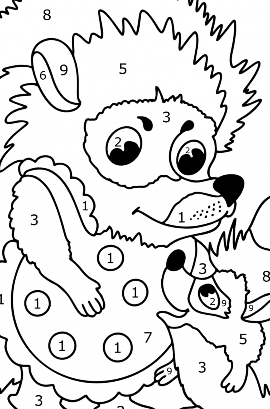 Hedgehogs mom and baby сoloring page ♥ Online and Print for Free!