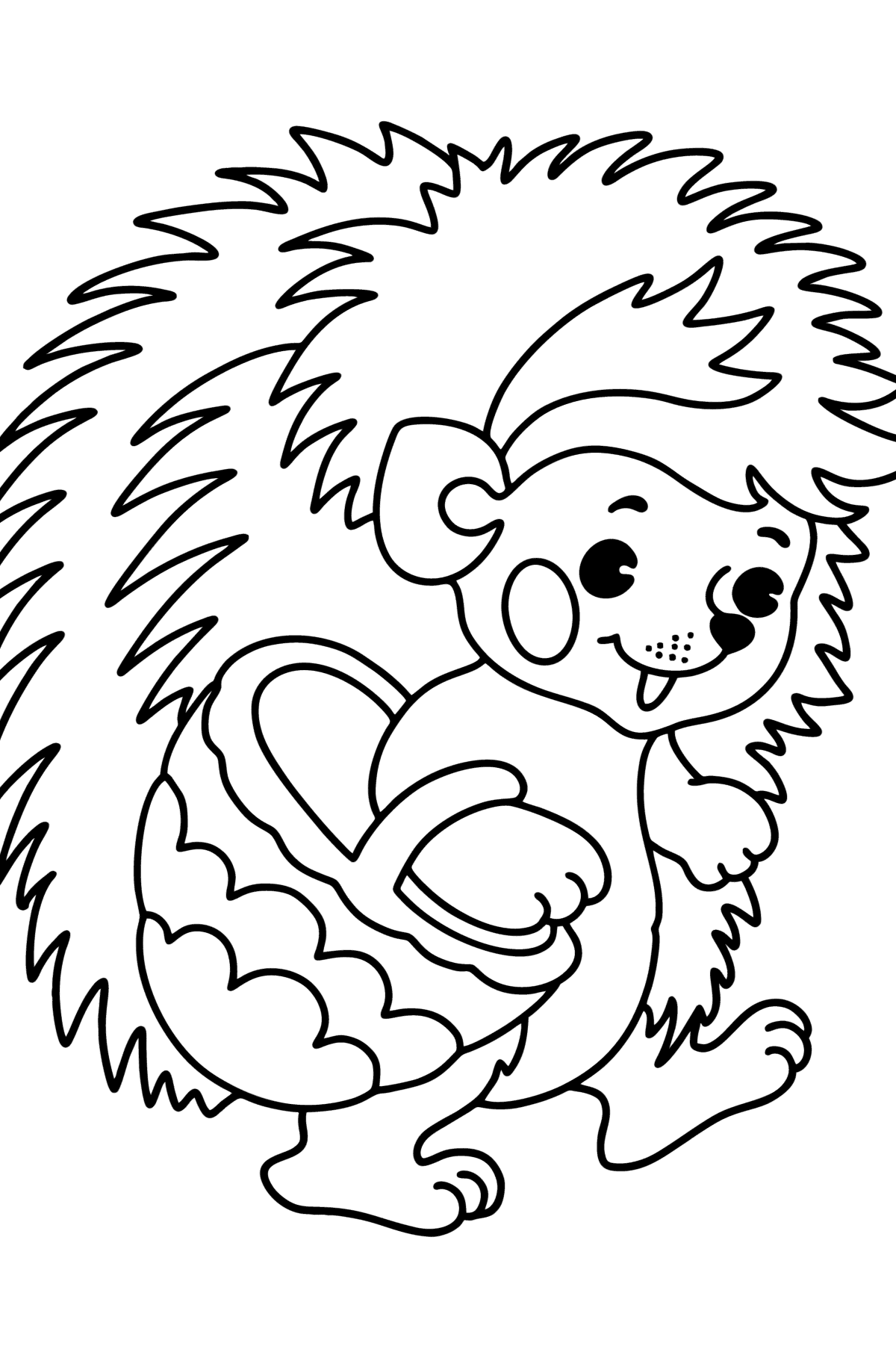 Tegning til farvning Lille pindsvin - Tegninger til farvelægning for børn
