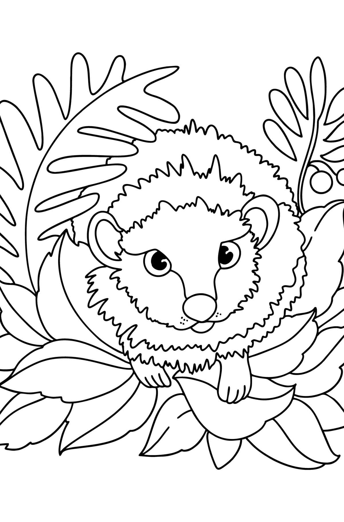 Frightened hedgehog сoloring page - Coloring Pages for Kids
