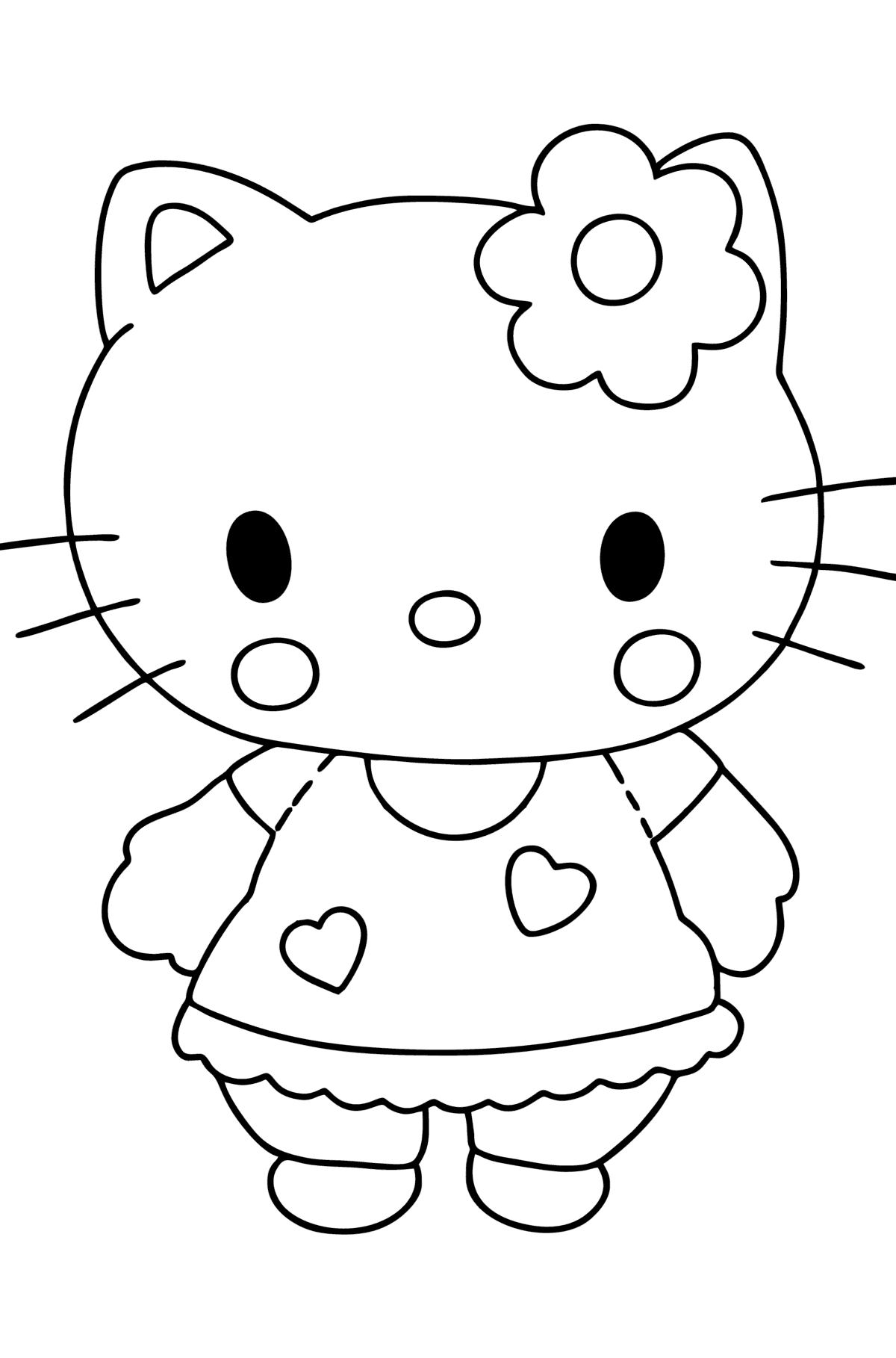 Tegning til fargelegging Hello Kitty - Tegninger til fargelegging for barn
