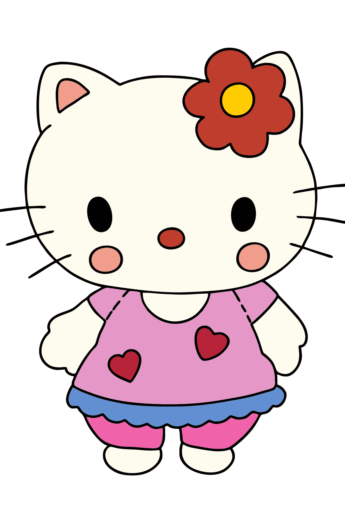 Mewarnai gambar Hello Kitty - Mewarnai gambar untuk anak-anak