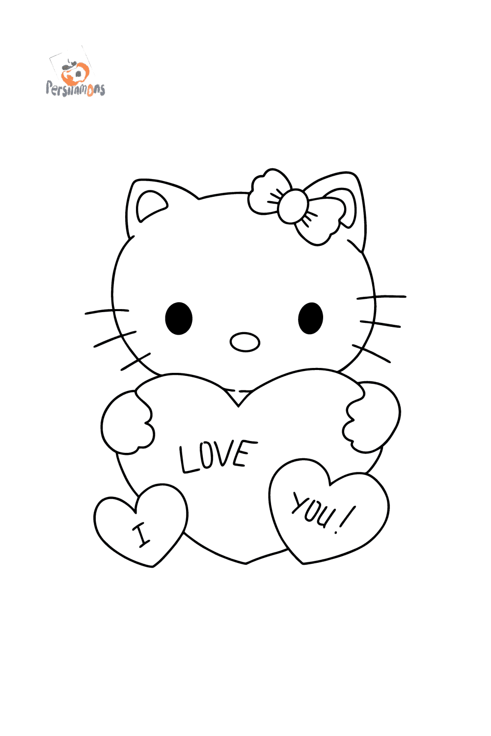 Hello Kitty with a Heart coloring page