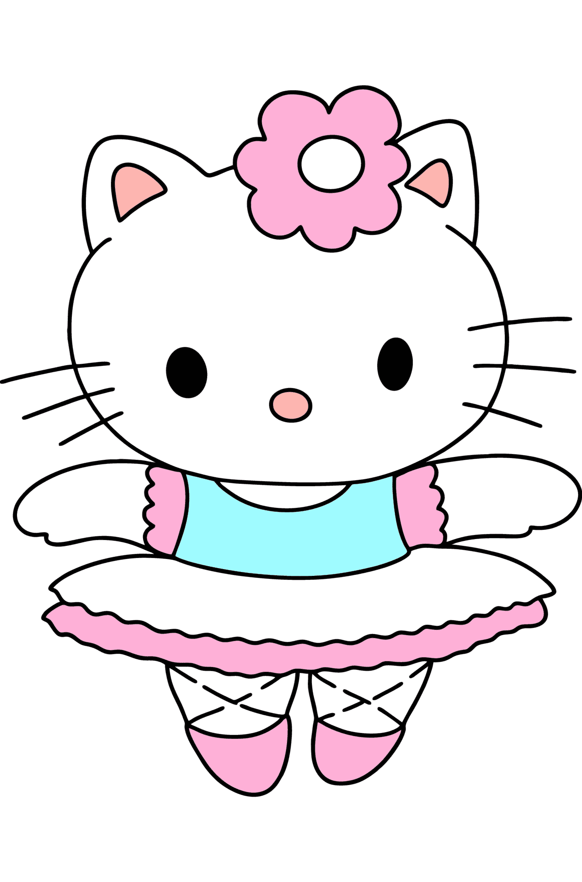 Desenho de Hello Kitty Ballerina para colorir - Imagens para Colorir para Crianças