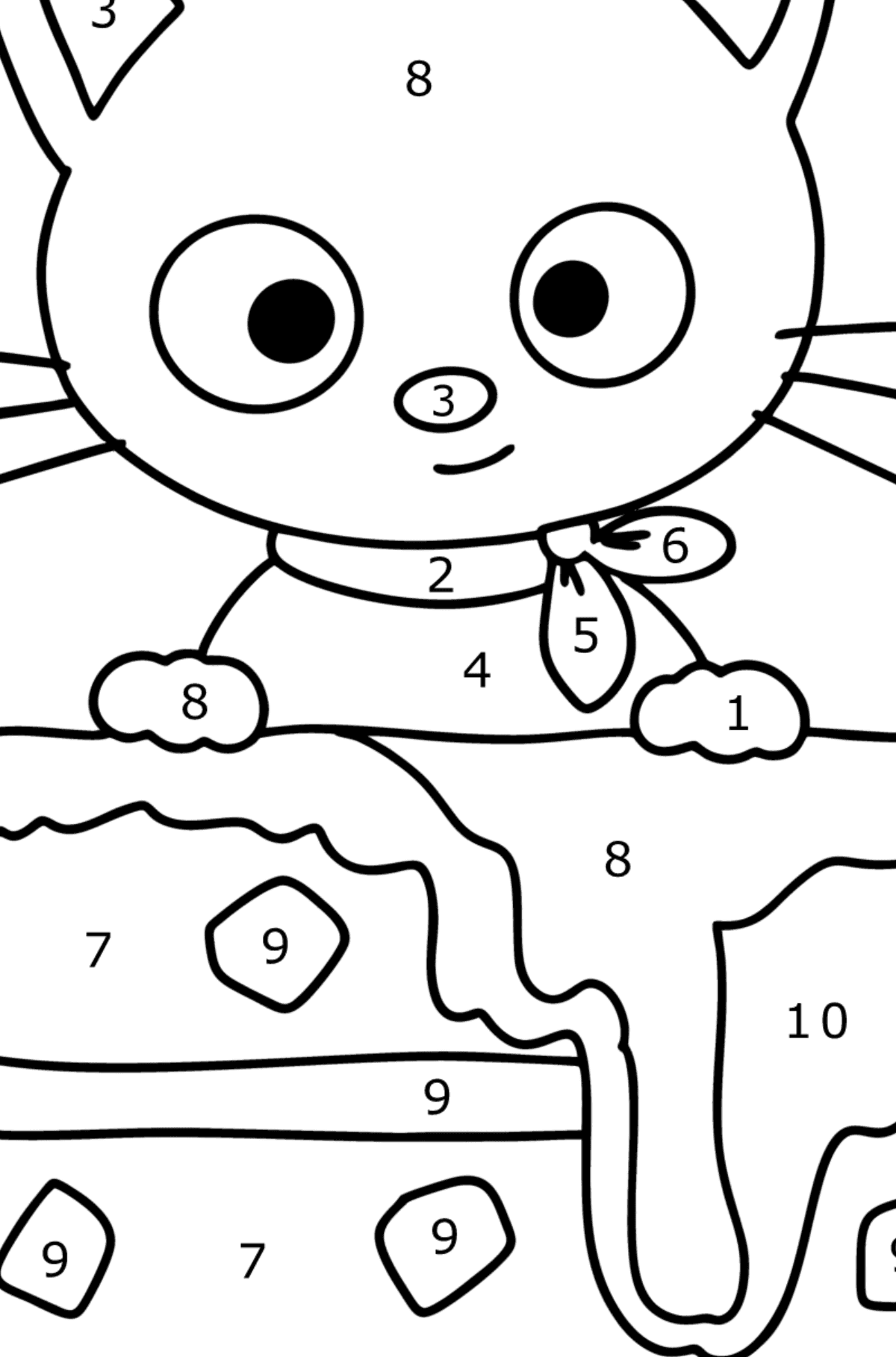 Målarbild Chococat - Färgläggning efter nummer För barn