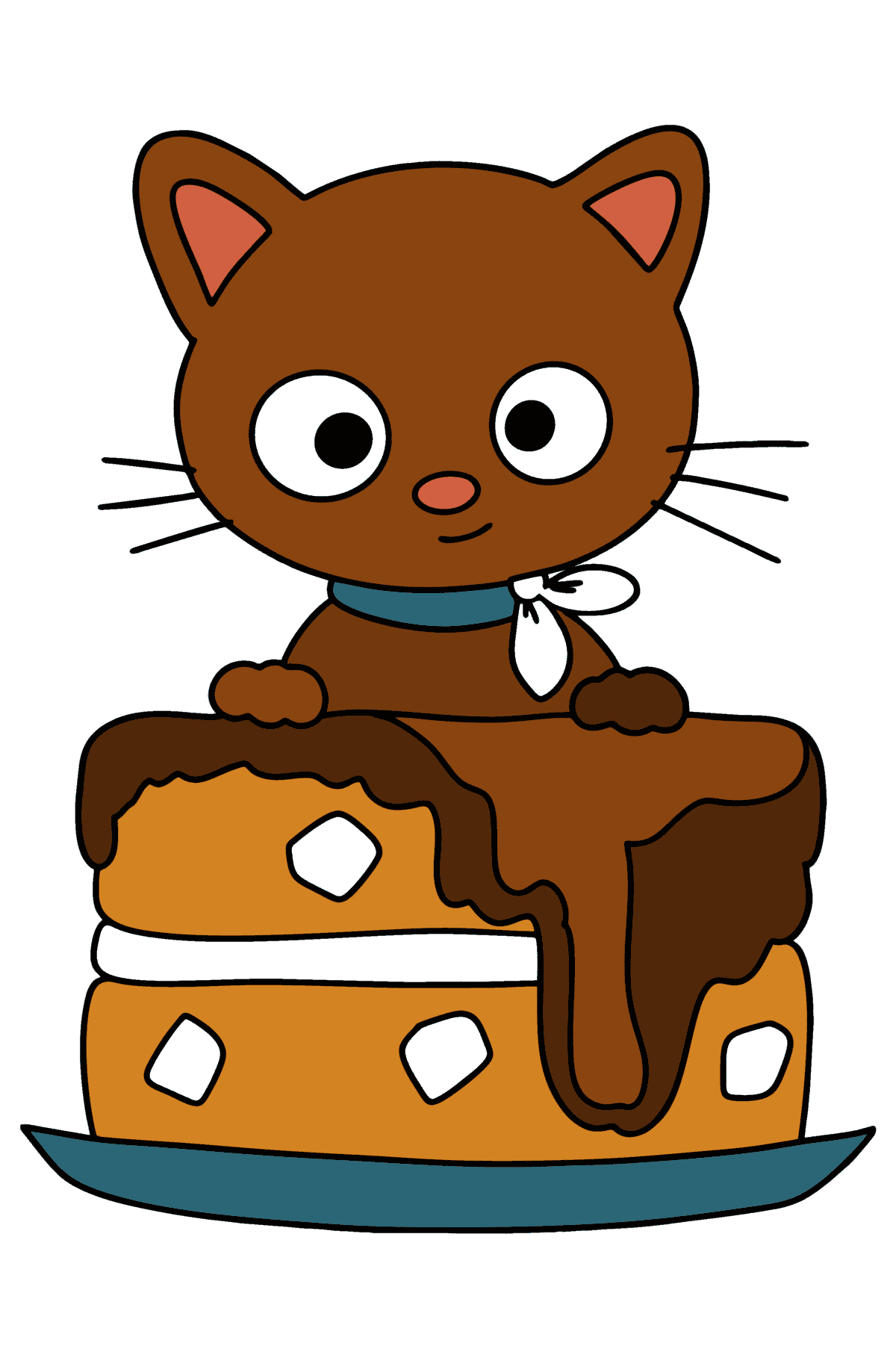 Ausmalbild Hello Kitty Chococat - Malvorlagen für Kinder