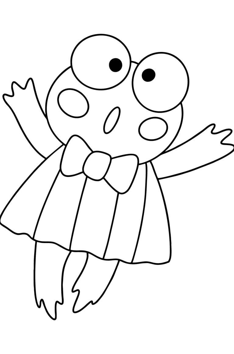 Hello Kitty Frog Coloring Page