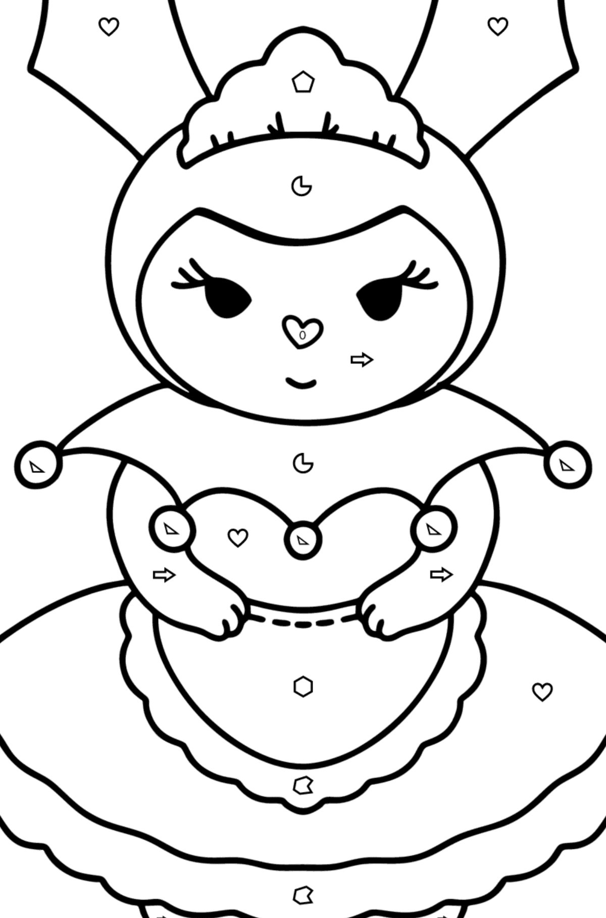 Hello Kitty Kuromy coloring page - Coloring by Geometric Shapes for Kids