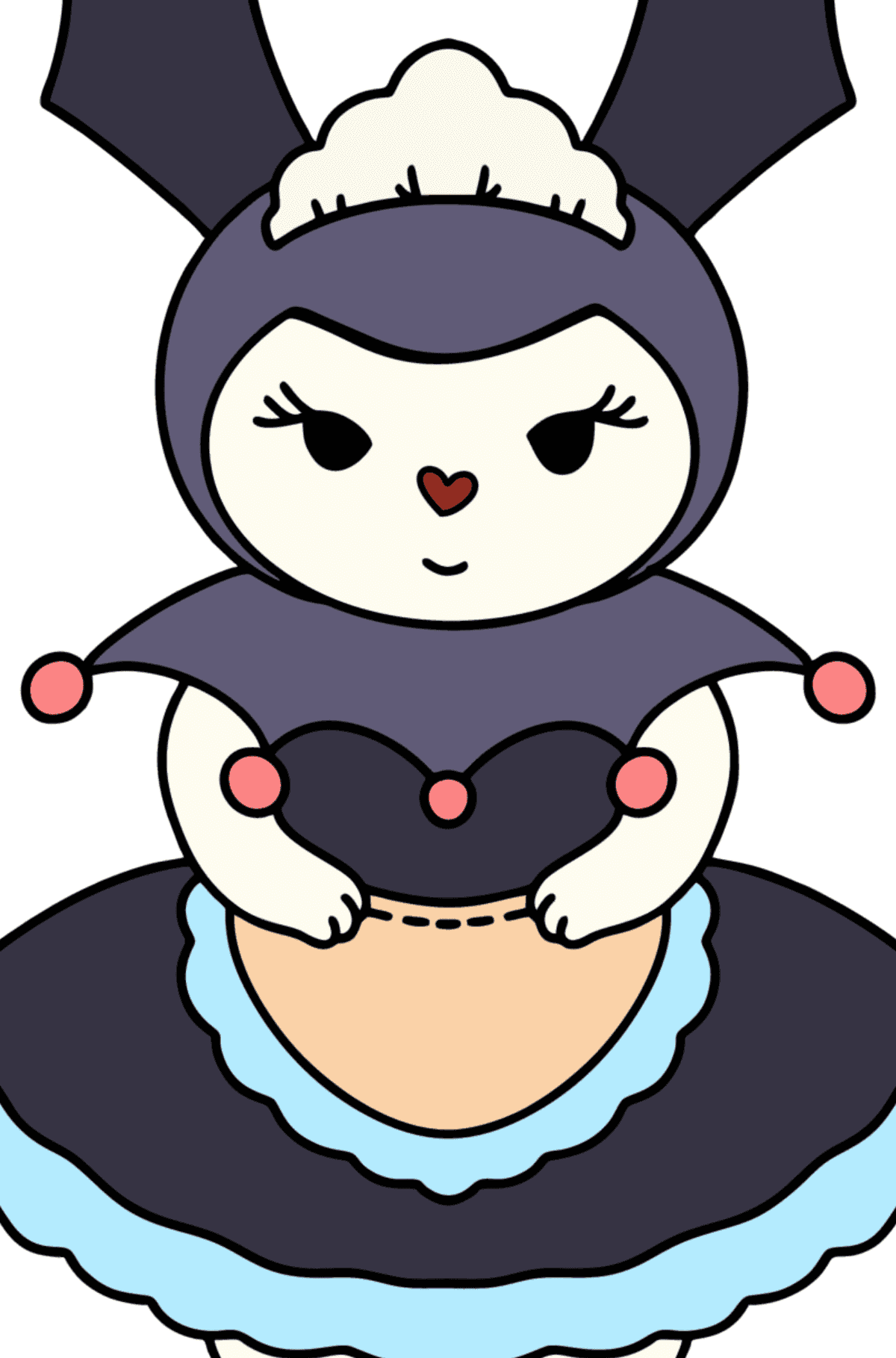 Kolorowanka Hello Kitty Kuromy - Kolorowanie według figur geometrycznych dla dzieci