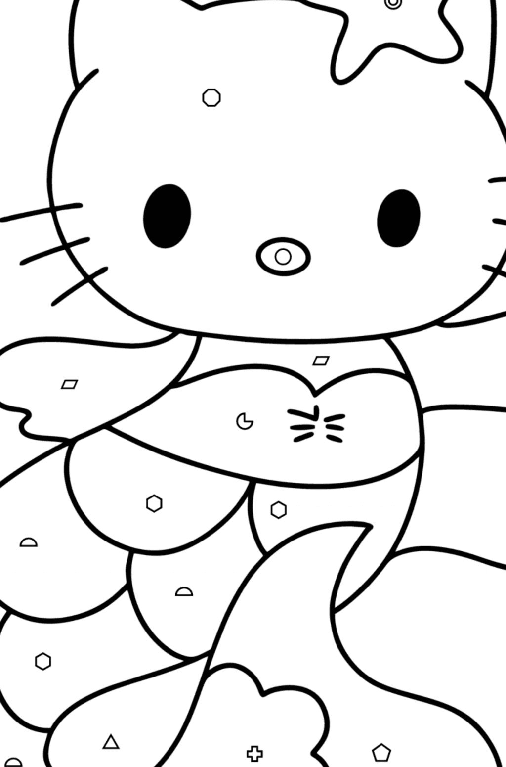 Hello Kitty Mermaid coloring page