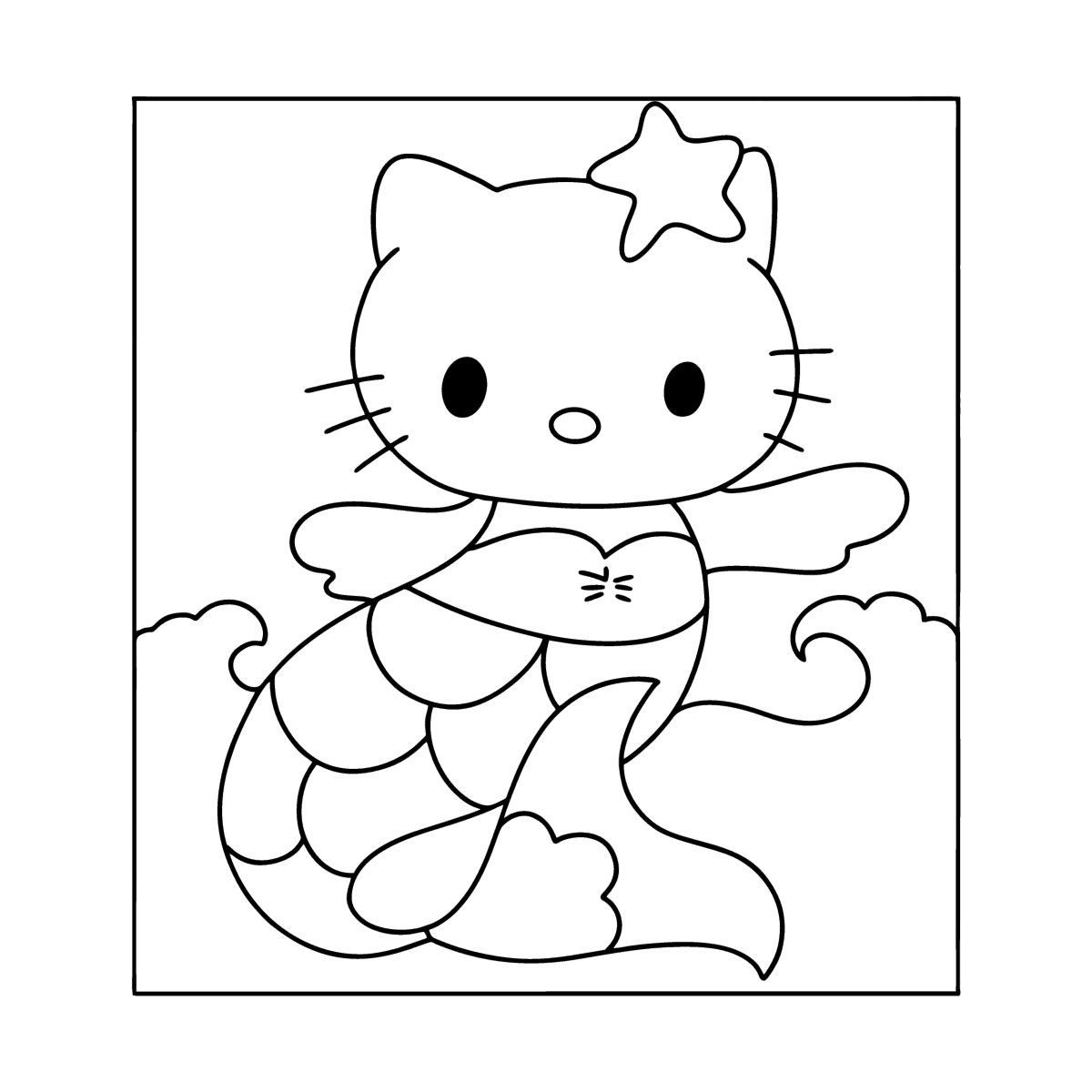 Hello Kitty Mermaid coloring page ♥ Online and Print for Free. 