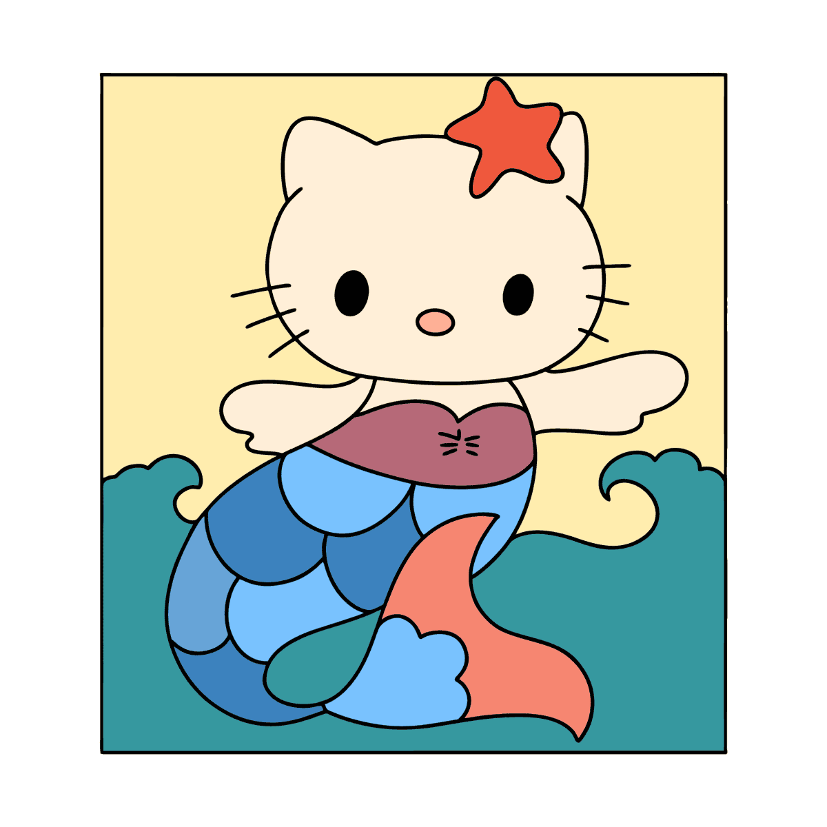 Hello Kitty Mermaid coloring page ♥ Online and Print for Free! 