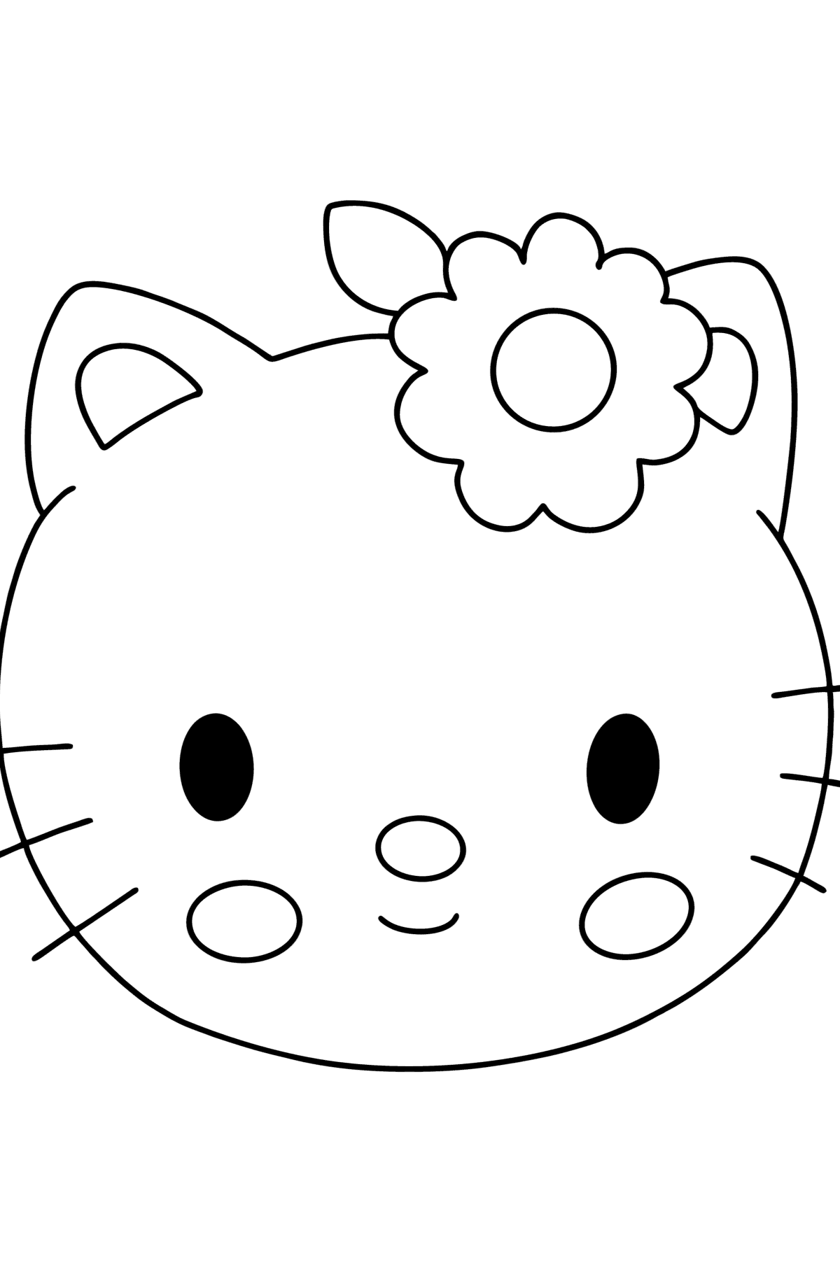 Ausmalbild Hello Kitty Maulkorb - Malvorlagen für Kinder