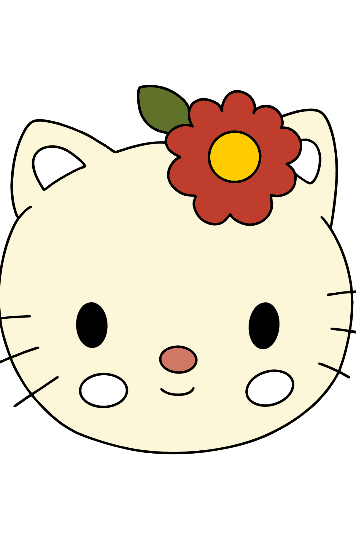 Tegning til fargelegging Hello Kitty snuteparti - Tegninger til fargelegging for barn