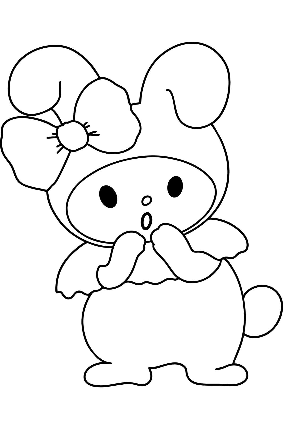 Dibujo de Hello Kitty My Melody para colorear - Dibujos para Colorear para Niños