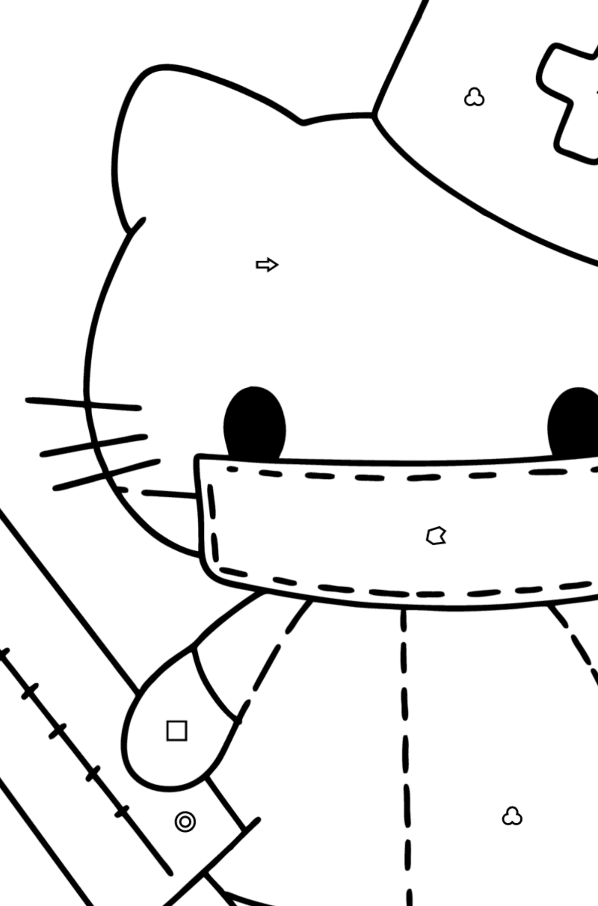 Boyama sayfası Hello Kitty hemşire - Geometrik Şekillerle Boyama çocuklar için