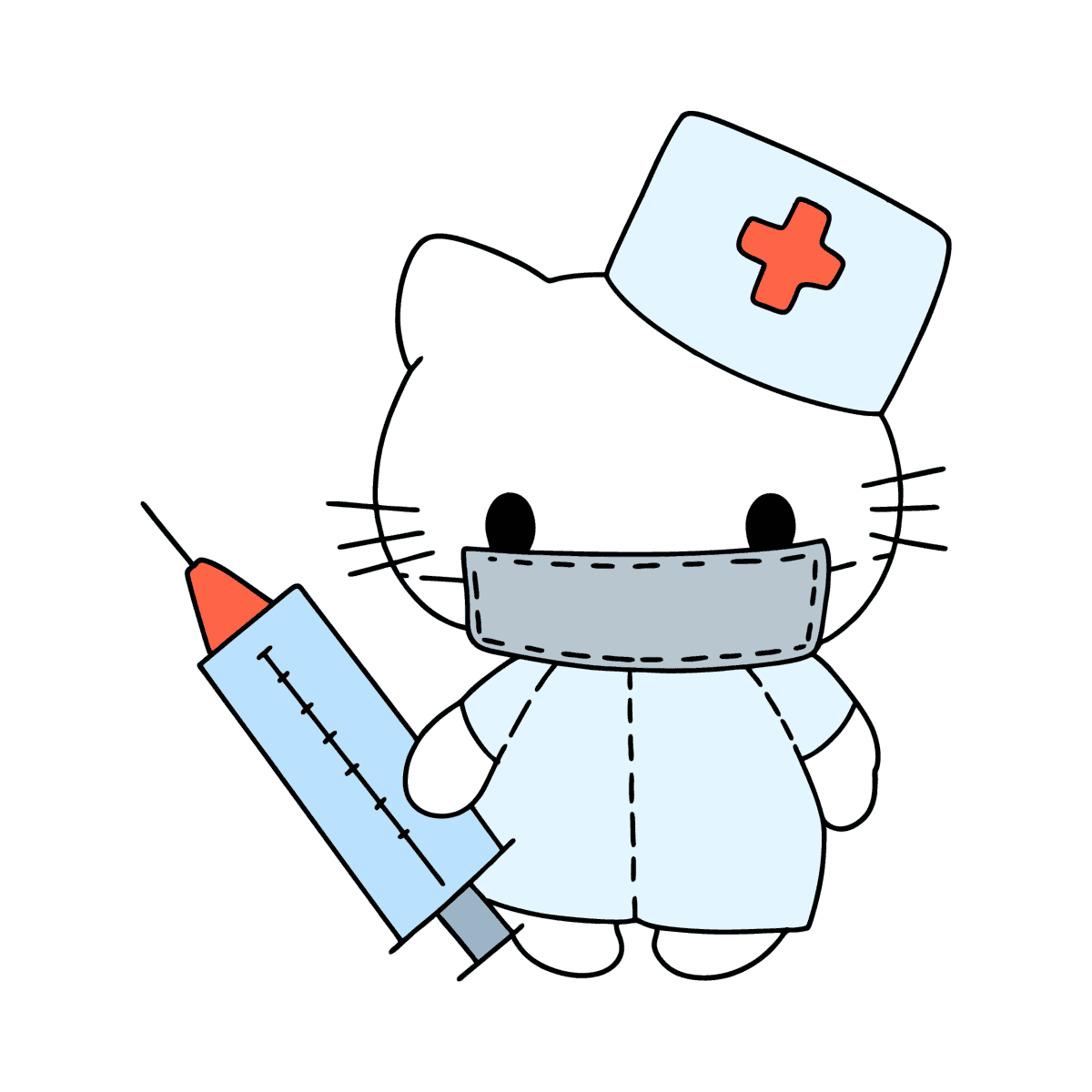 Hello Kitty Nurse coloring page ♥ Online and Print for Free!