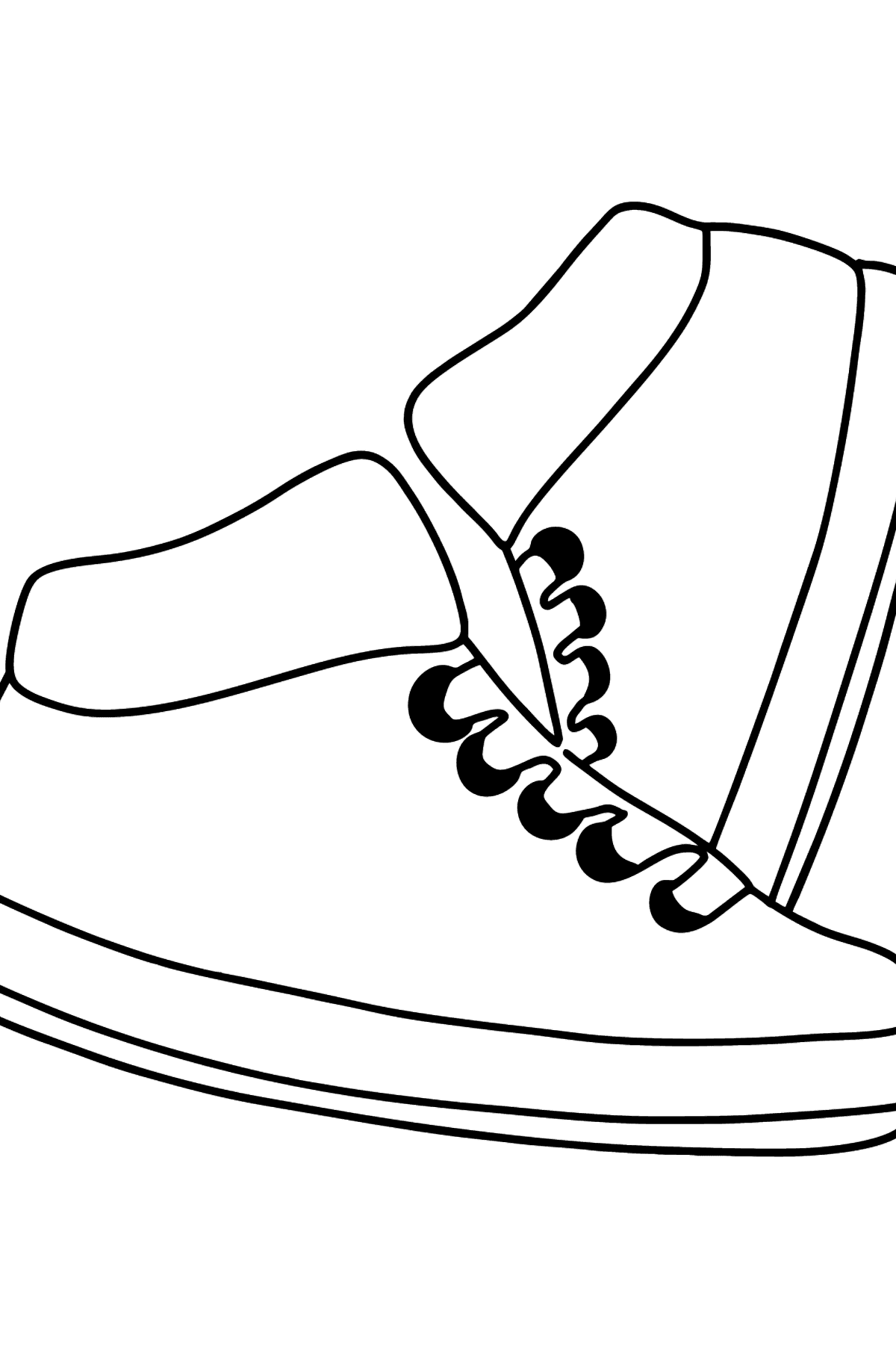 Dibujo de Hermosas zapatillas para colorear - Dibujos para Colorear para Niños