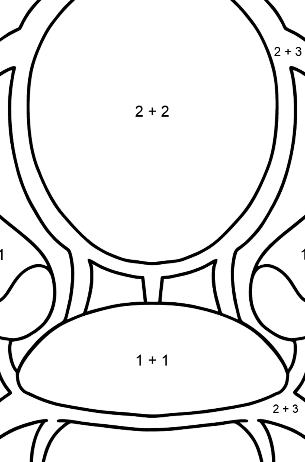 Ausmalbild Weicher Stuhl - Mathe Ausmalbilder - Addition für Kinder