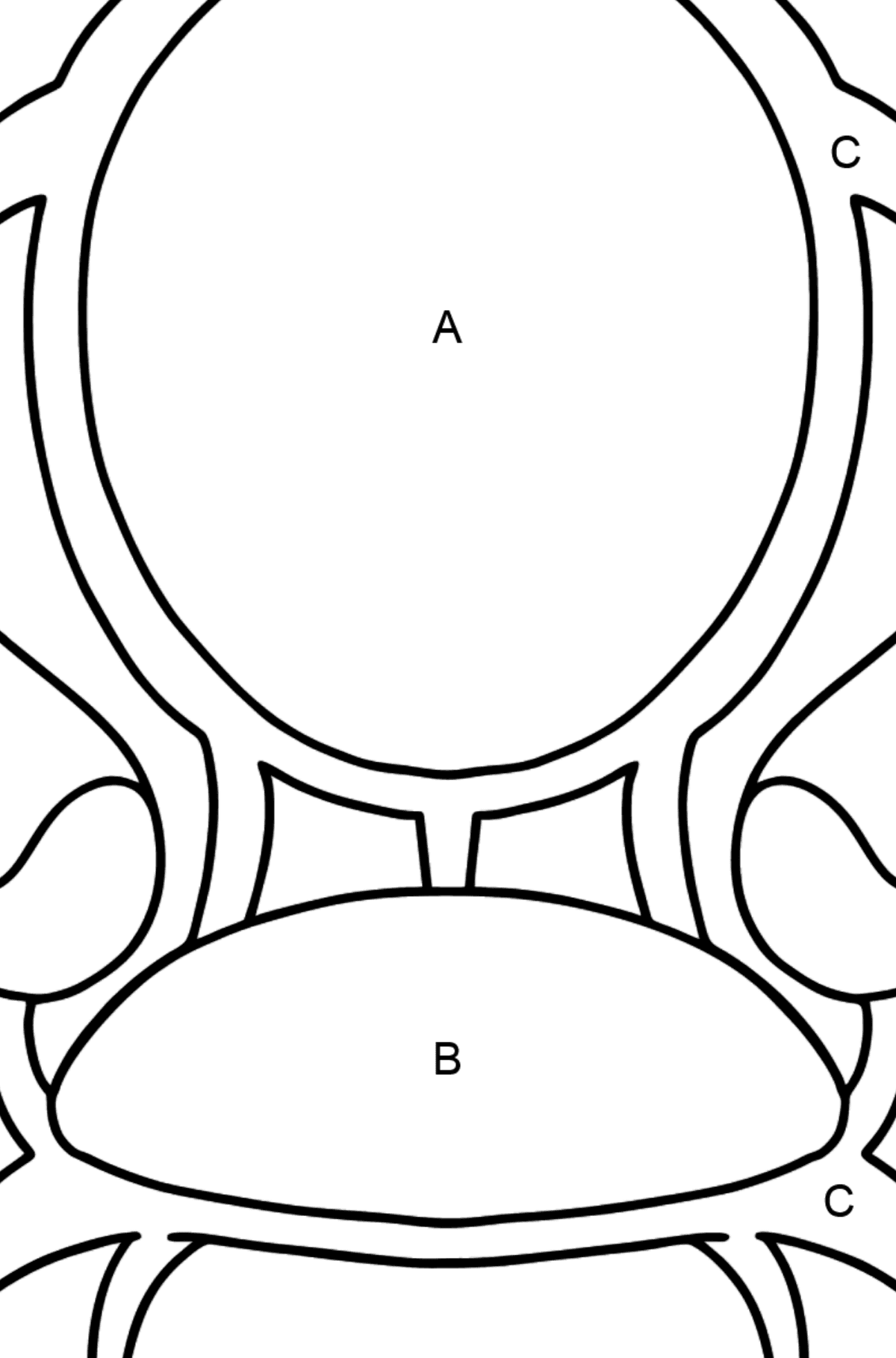 Ausmalbild Weicher Stuhl - Ausmalen nach Buchstaben für Kinder