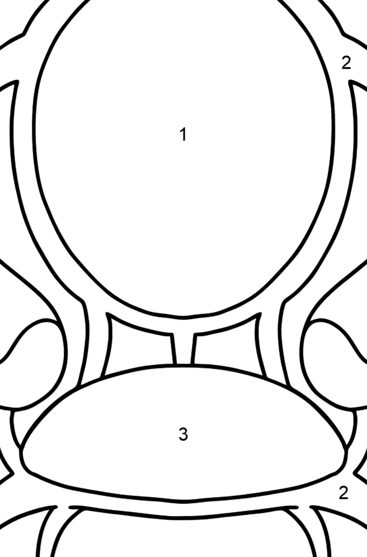 Ausmalbild Weicher Stuhl - Malen nach Zahlen für Kinder