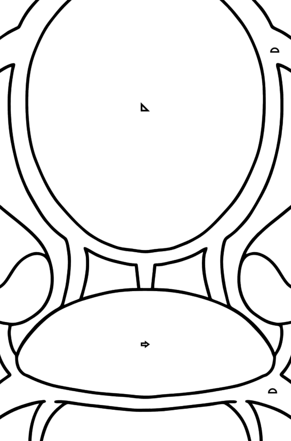 Ausmalbild Weicher Stuhl - Ausmalen nach Geometrischen Formen für Kinder