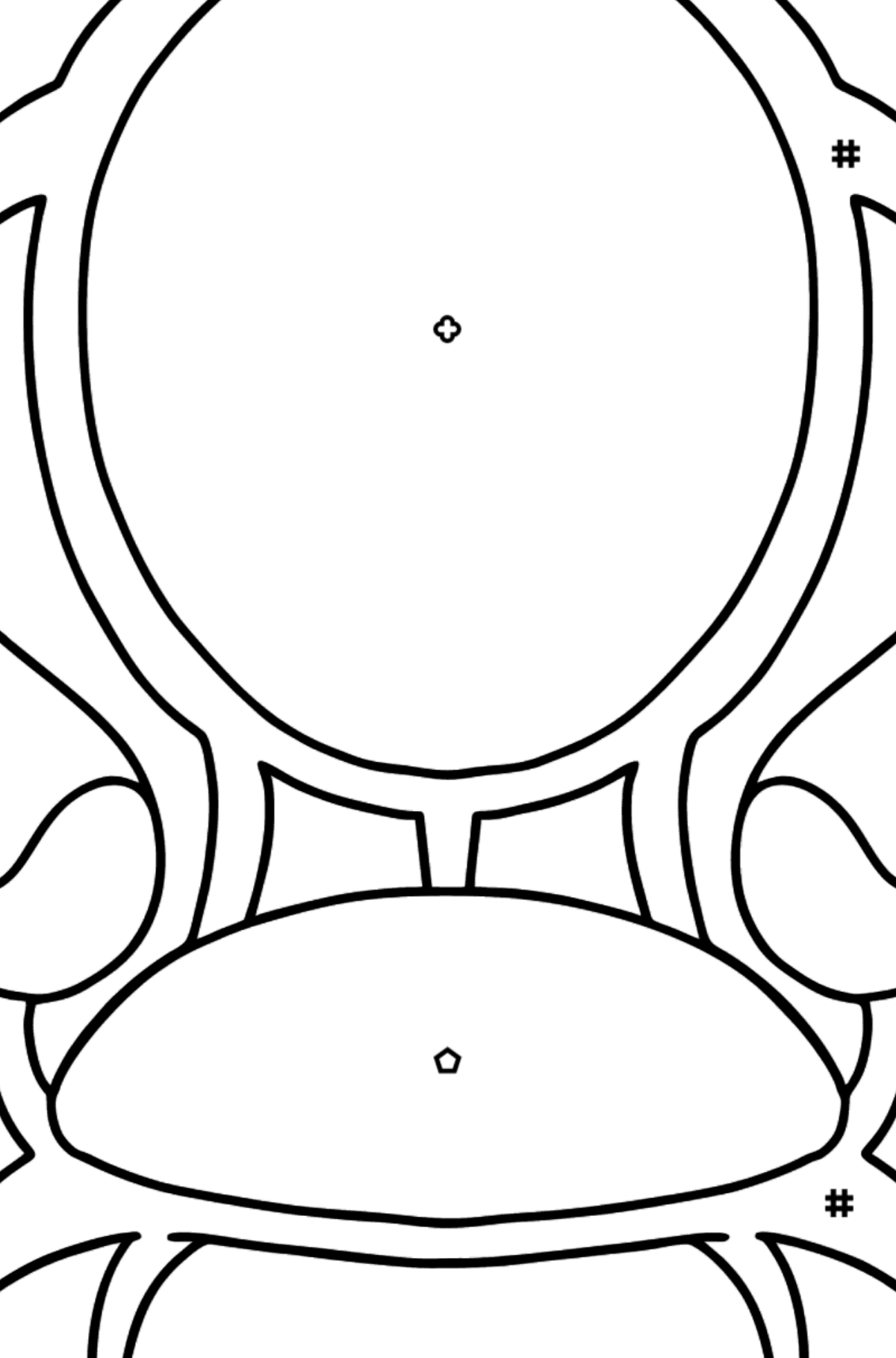 Ausmalbild Weicher Stuhl - Ausmalen nach Symbolen für Kinder