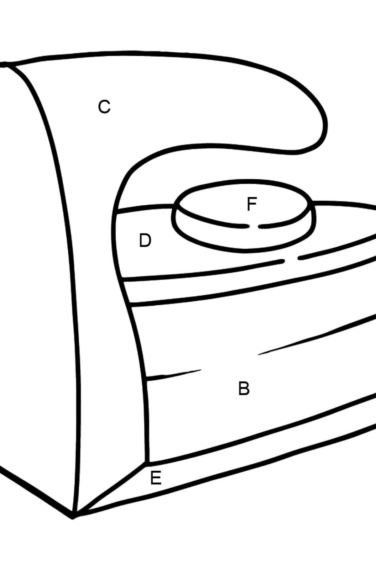 Iron for ironing coloring page - Coloring by Letters for Kids