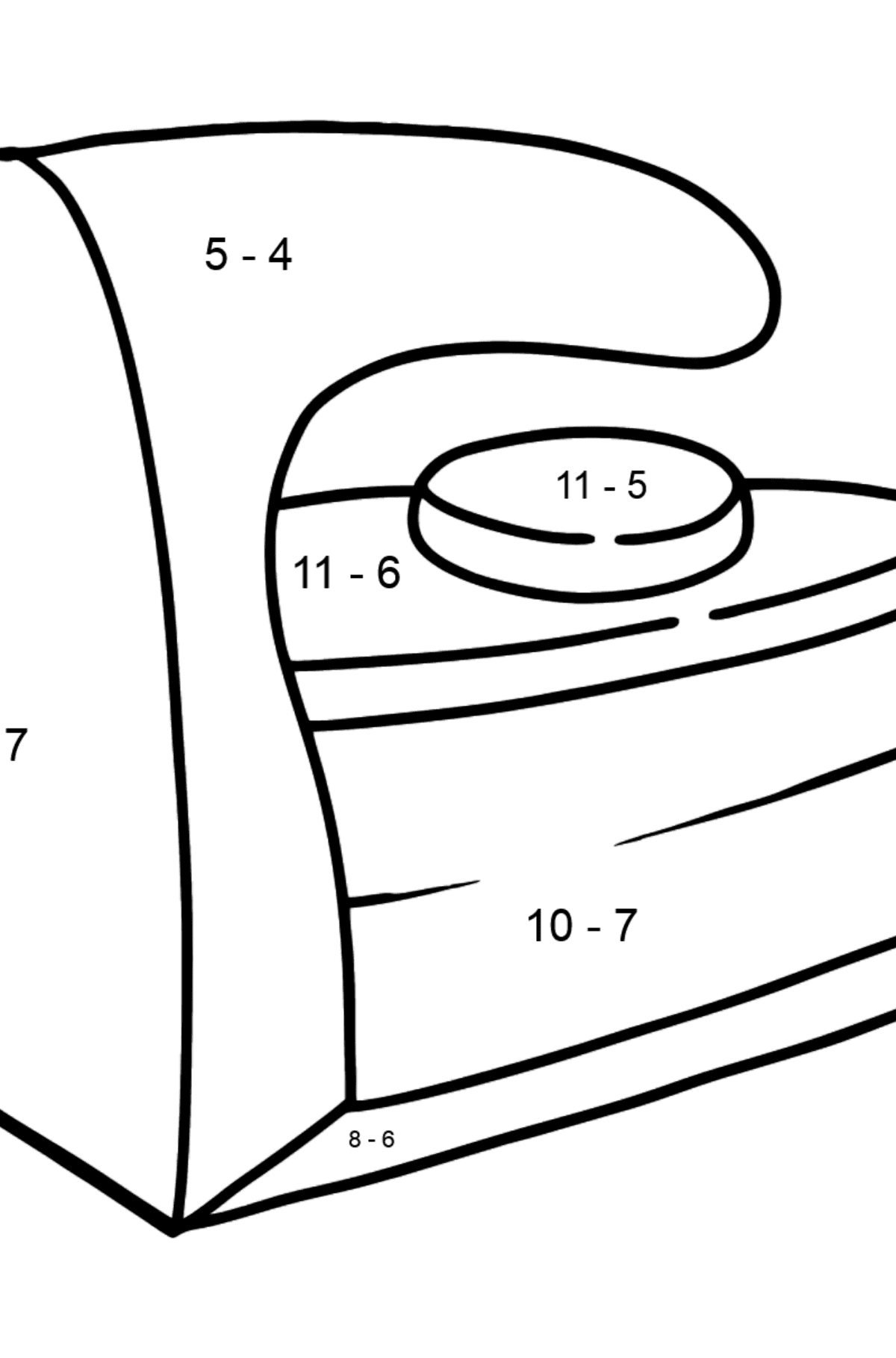 Iron for ironing coloring page - Math Coloring - Subtraction for Kids