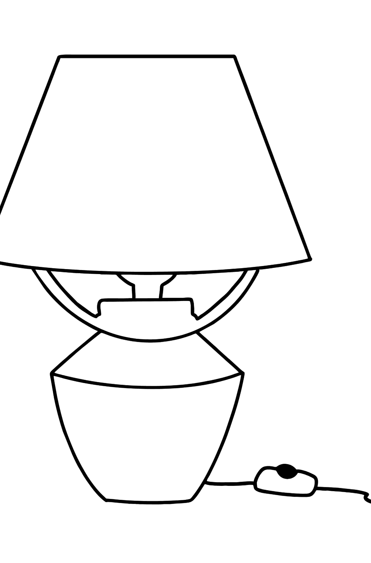 Раскраска прикроватная лампа - Картинки для Детей