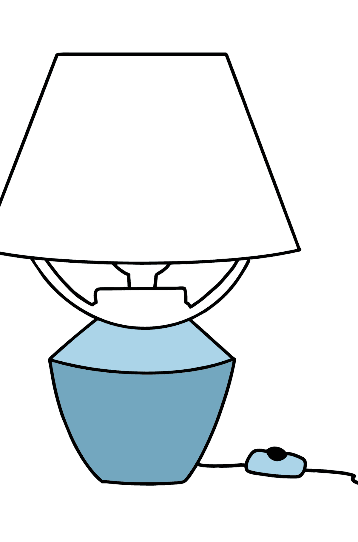 Omalovánka Domácí potřeby Lampa - Omalovánky pro děti