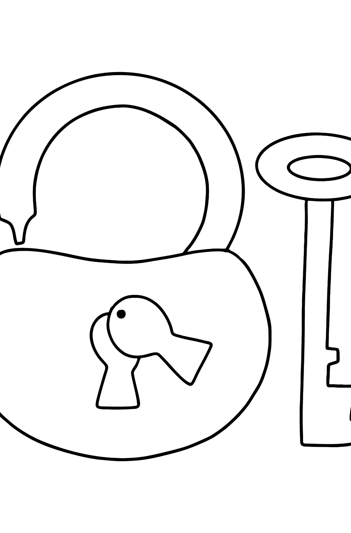 Lock and Key coloring page - Coloring Pages for Kids
