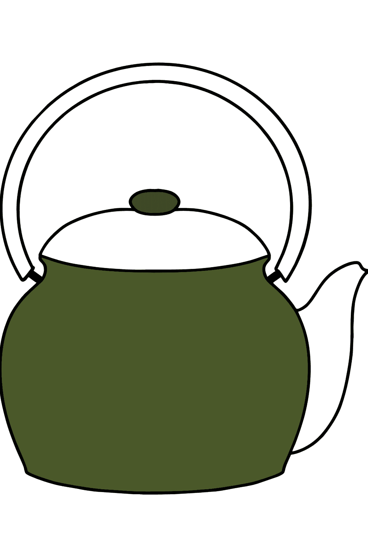 Omalovánka konvice na čaj - Omalovánky pro děti
